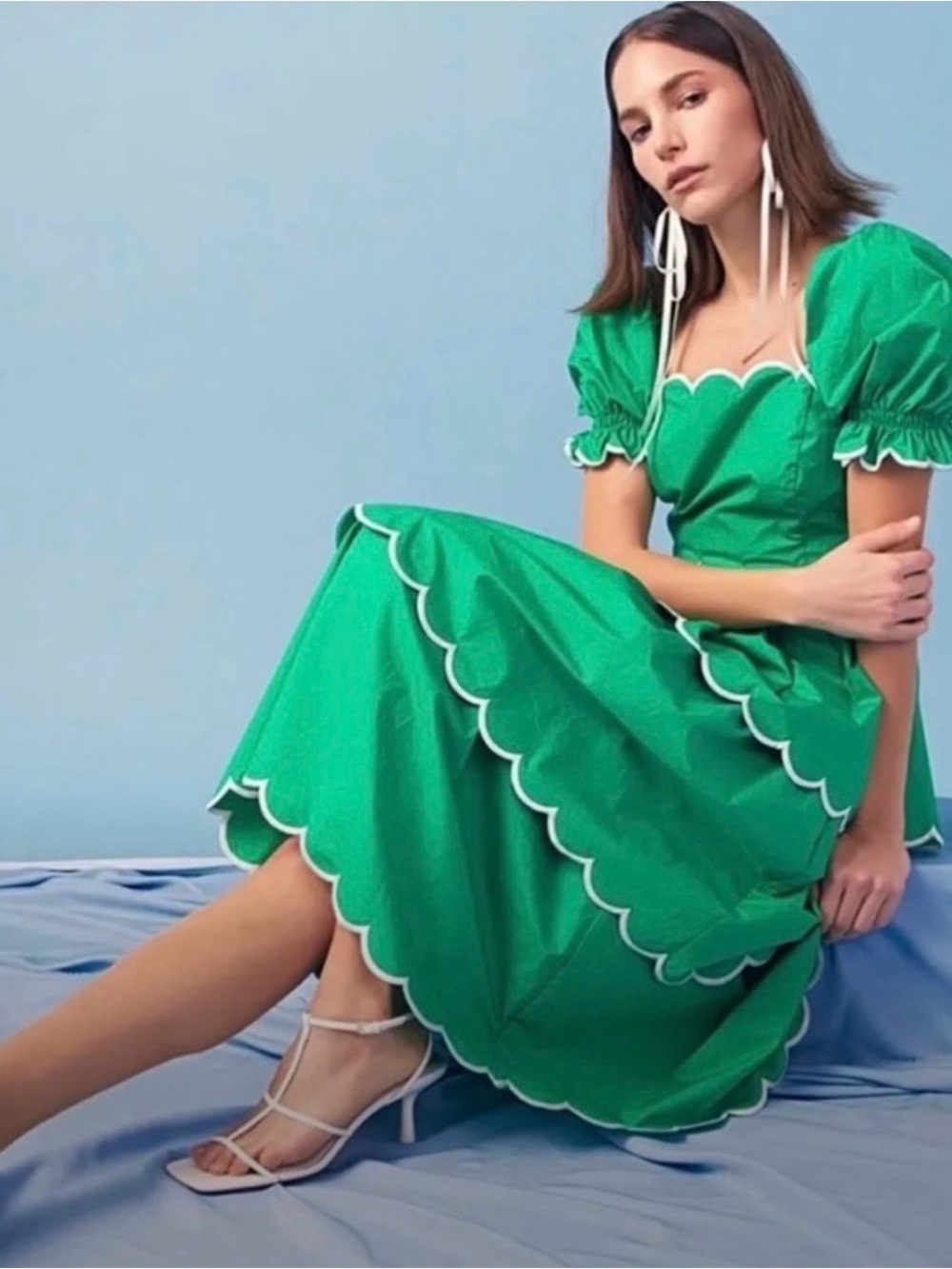 NWT Anthropologie English Factory Scalloped Dress XS